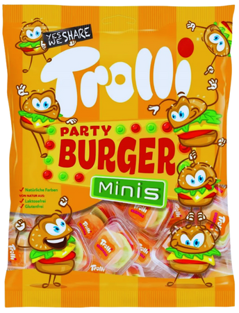 TROLLI PARTY BURGER MINIS 170 GR - owocowe żelki mini-burgery