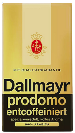 DALLMAYR PRODOMO ENTCOFFEINIERT 500 GR - bezkofeinowa kawa mielona
