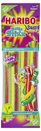 HARIBO BALLA STIXX FRUITY MIXX 175 GR - kwaśne żelki owocowe