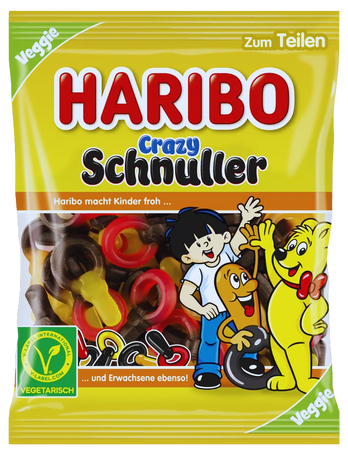 HARIBO CRAZY SCHNULLER 175 GR - żelki w kształcie smoczków