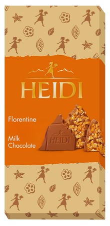 HEIDI FLORENTINE MILK CHOCOLATE 100 GR - mleczna czekolada z migdałami i karmelem