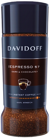 DAVIDOFF ESPRESSO 57 DARK & CHOCOLATEY 100 GR  - kawa rozpuszczalna w słoiku