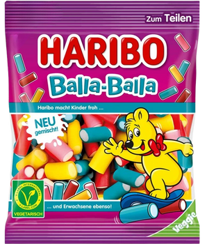 HARIBO BALLA BALLA 160 GR - owocowe żelki rurki z nadzieniem