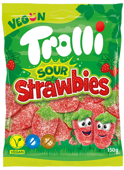 TROLLI SOUR STRAWBIES 150 GR - żelki truskawkowe