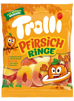 TROLLI PFIRSICH RINGE 150 GR - kwaśne żelki brzoskwiniowe
