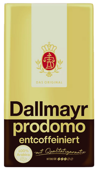 DALLMAYR PRODOMO ENTCOFFEINIERT 500 GR - kawa mielona bezkofeinowa
