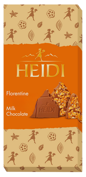 HEIDI FLORENTINE MILK CHOCOLATE 100 GR - mleczna czekolada z migdałami i karmelem